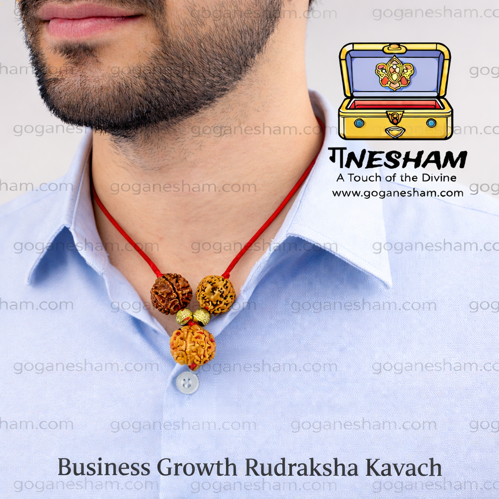 Ganesham Business Growth Rudraksh Kavach | Certified Original Rudraksha with X-Ray Report | Wealth Success Protection Kavach - Image 3