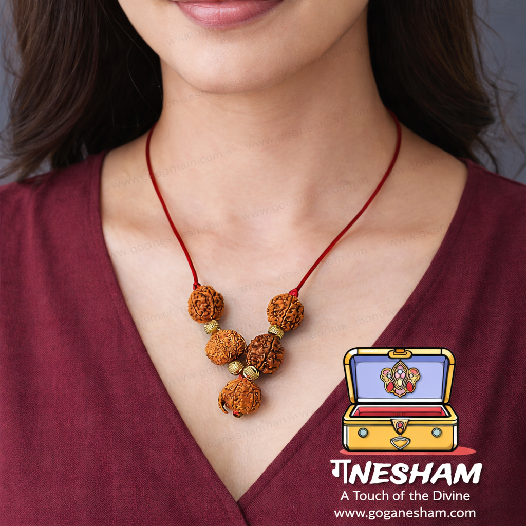 Ganesh Shakti Rudraksh Kavach with Ganesh Rudraksh | 4 Mukhi 5 Mukhi 8 Mukhi Original Rudraksha | JBN Gem Testing Lab Jaipur Certified | With X-Ray Report | Ganesham - Image 5