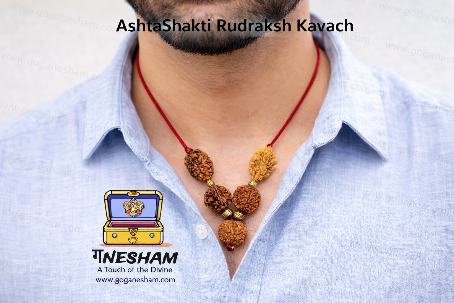Ashta Shakti Rudraksh Kavach Certified Power Protection Pendant with X-Ray Report by Ganesham - Image 4