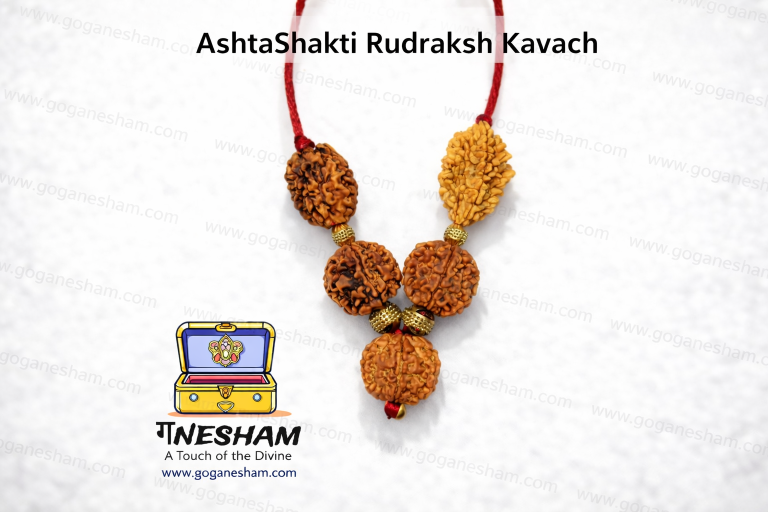 Ashta Shakti Rudraksh Kavach Certified Power Protection Pendant with X-Ray Report by Ganesham - Image 2