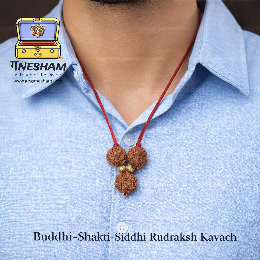 Budhi Shakti Siddhi Rudraksha Kavach Certified by JBN Gem Testing Lab Jaipur | Original Nepali Rudraksha with X-Ray Report | Ganesham Brand - Image 4