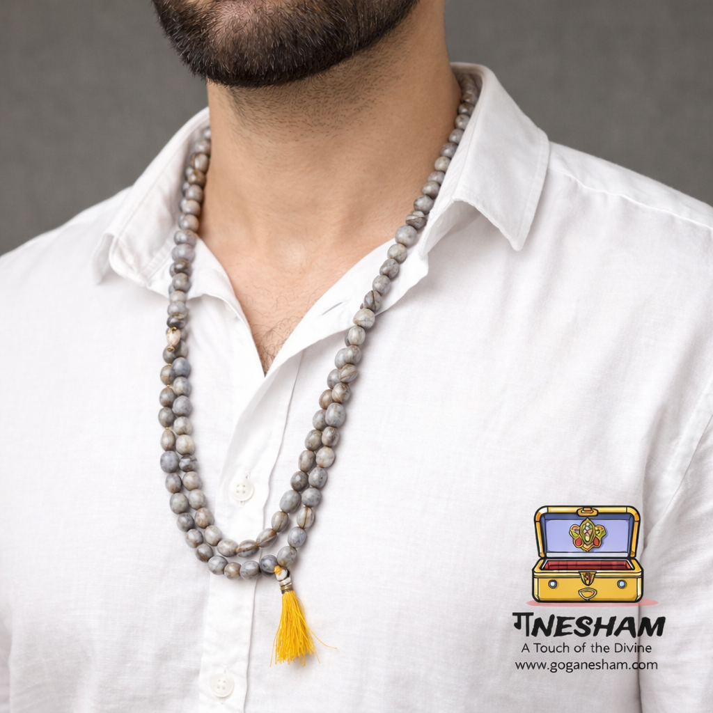 Ganesham Original Vaijanti Mala 108 Beads | Certified by JBN Gem Testing Lab Jaipur | Pure Vaijanti Beads Rosary for Krishna Mantra Jap | Spiritual Meditation Mala - Image 4