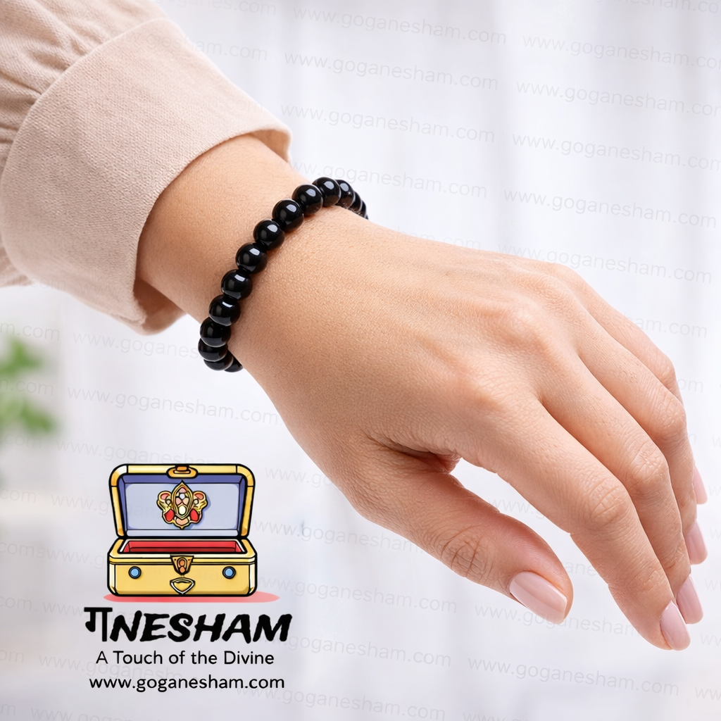 Ganesham Natural Black Onyx Power Bracelet (Certified Healing Stone – Unisex) - Image 5