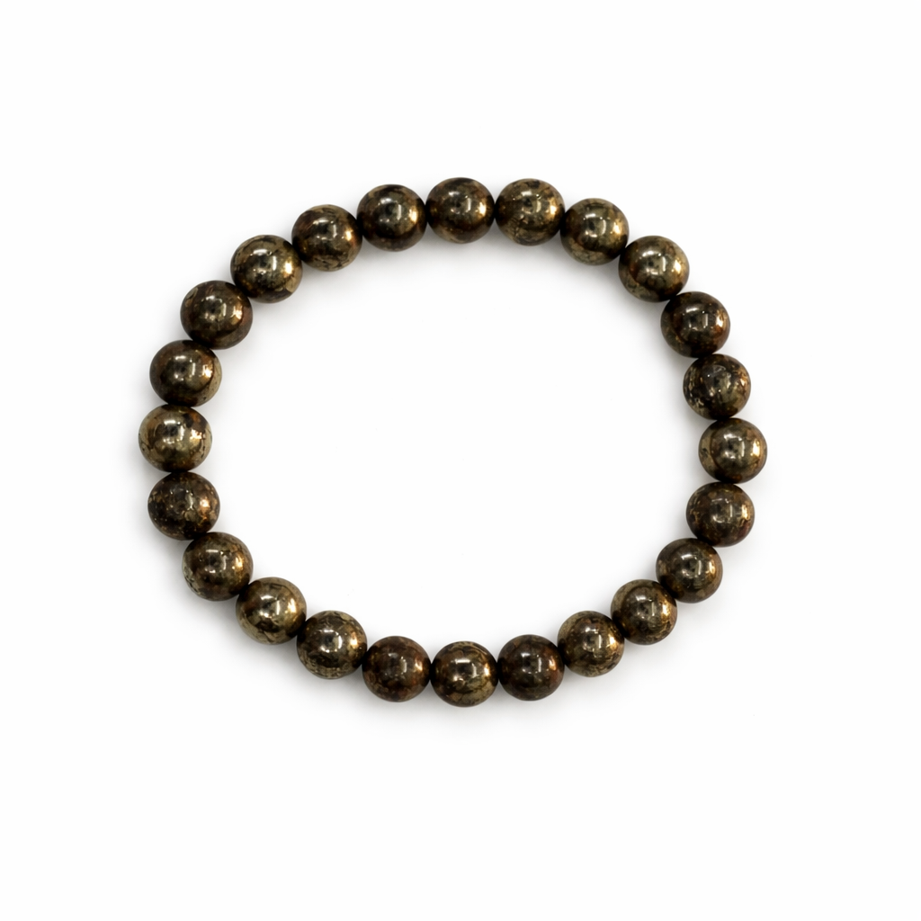 Ganesham Natural Pyrite Bracelet for Men & Women | Wealth & Protection Crystal Bracelet | Certified by JBN Gem Testing Lab, Jaipur - Image 5