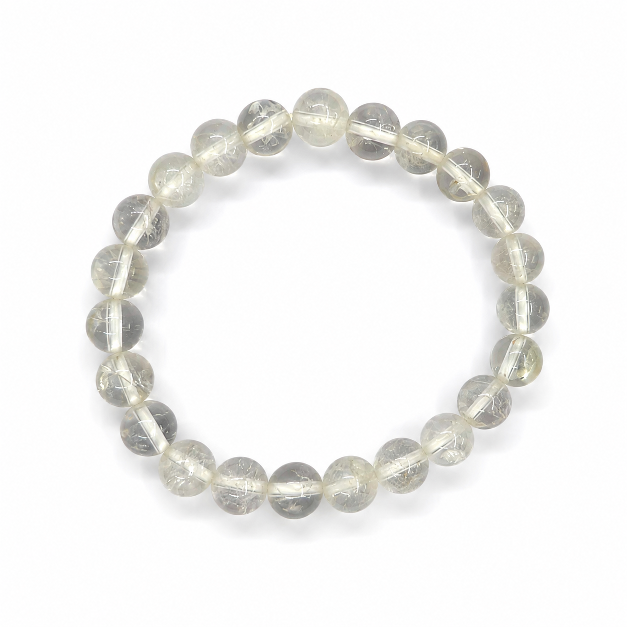 Ganesham Natural Clear Quartz (Sphatik) Bracelet for Men & Women | Original Crystal Healing Bracelet | Positive Energy, Meditation & Spiritual Healing | JBN Gem Testing Lab Certified